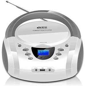 CD Player Portable Boombox with FM Radio/USB/Bluetooth/AUX Input and Earphone